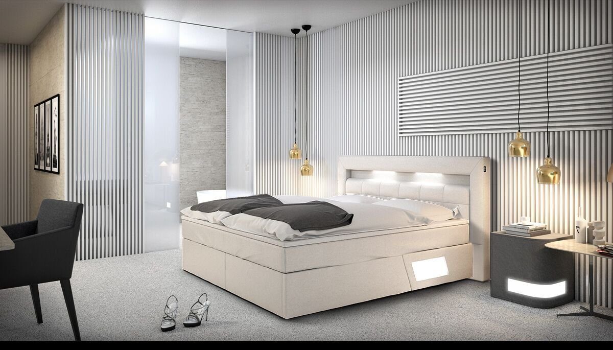 Boxspringbett LUXANE, in weiß