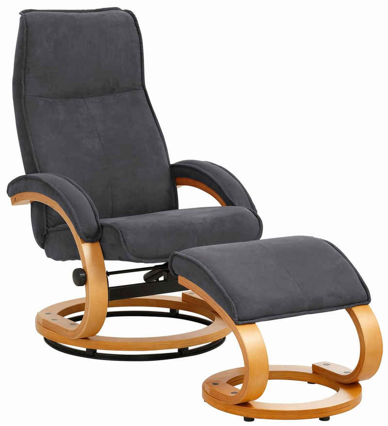 Home affaire Relaxsessel »Paris« (2-St., bestehend aus Sessel und Hocker), in unterschiedlichen Bezugs- und Farbvarianten, Sitzhöhe 46 cm