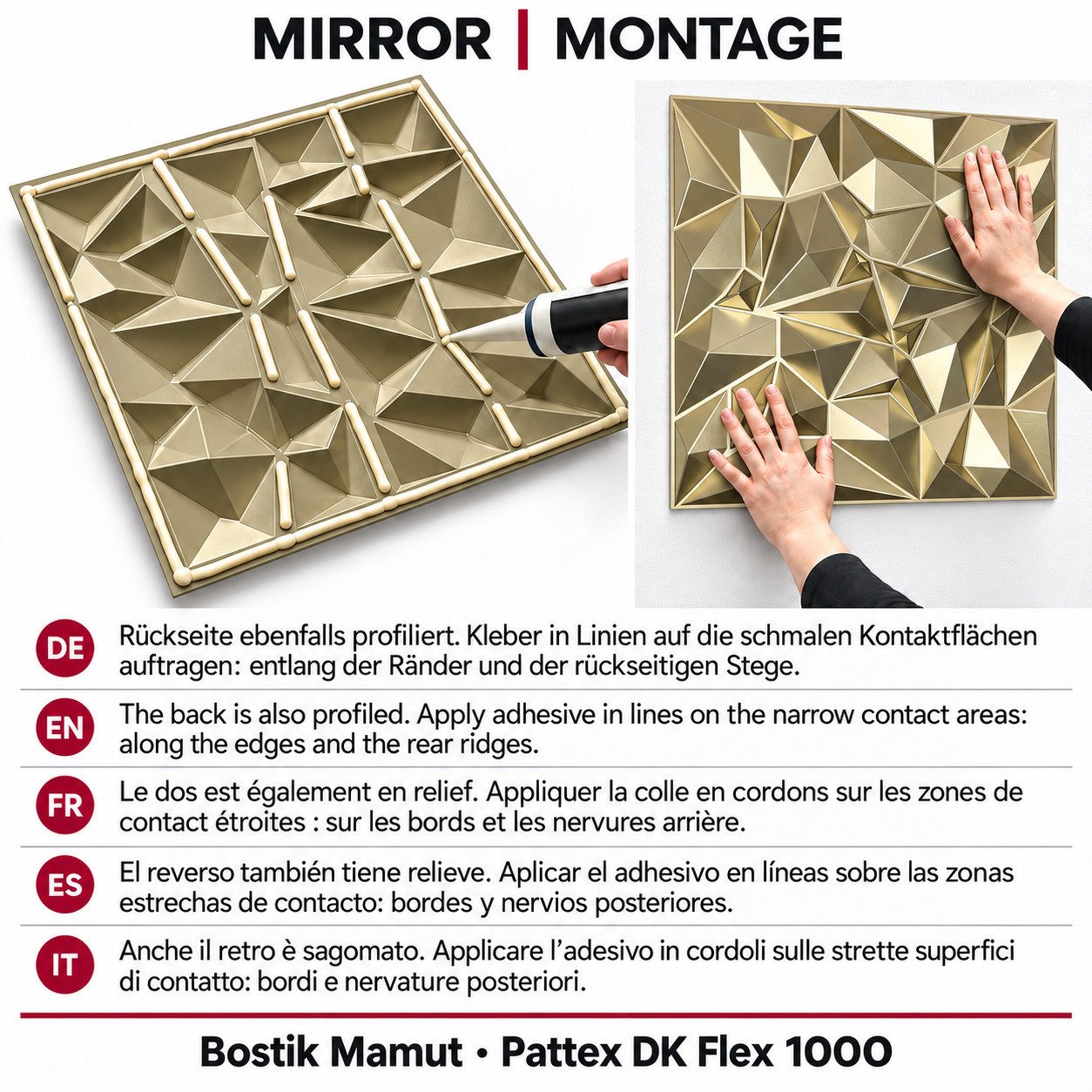 IKHEMalarka 3D Wandpaneel 3D Paneele PVC Kunststoffpaneele, BxL: 50,00x50,00 cm, 0,25 qm, (1 Stück, 3D Wandpaneele Deckenpaneele) hochwertige & harte PVC 3D Pla – Bild 4 von 5