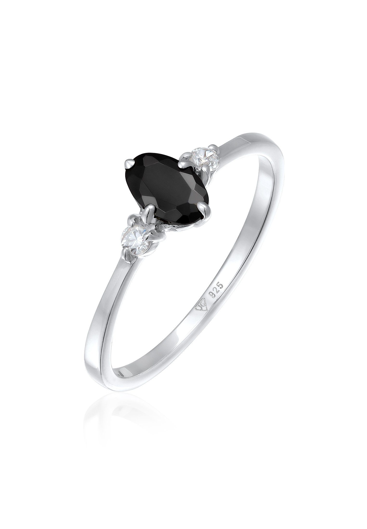 Elli Fingerring Zirkonia Oval Verlobung 925 Silber, Verlobungsring