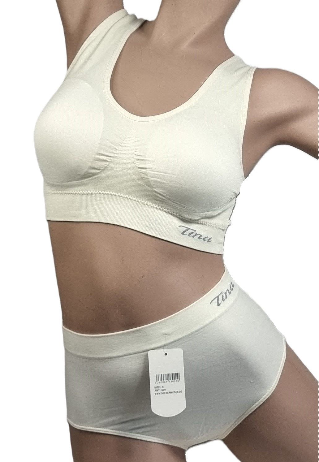 Dekker Bustier "Princess Dessous " Seamless Bustier/BH super Passform gefütterte Cup (Packung, 2 Stück) Logogschriftzug "Tina"