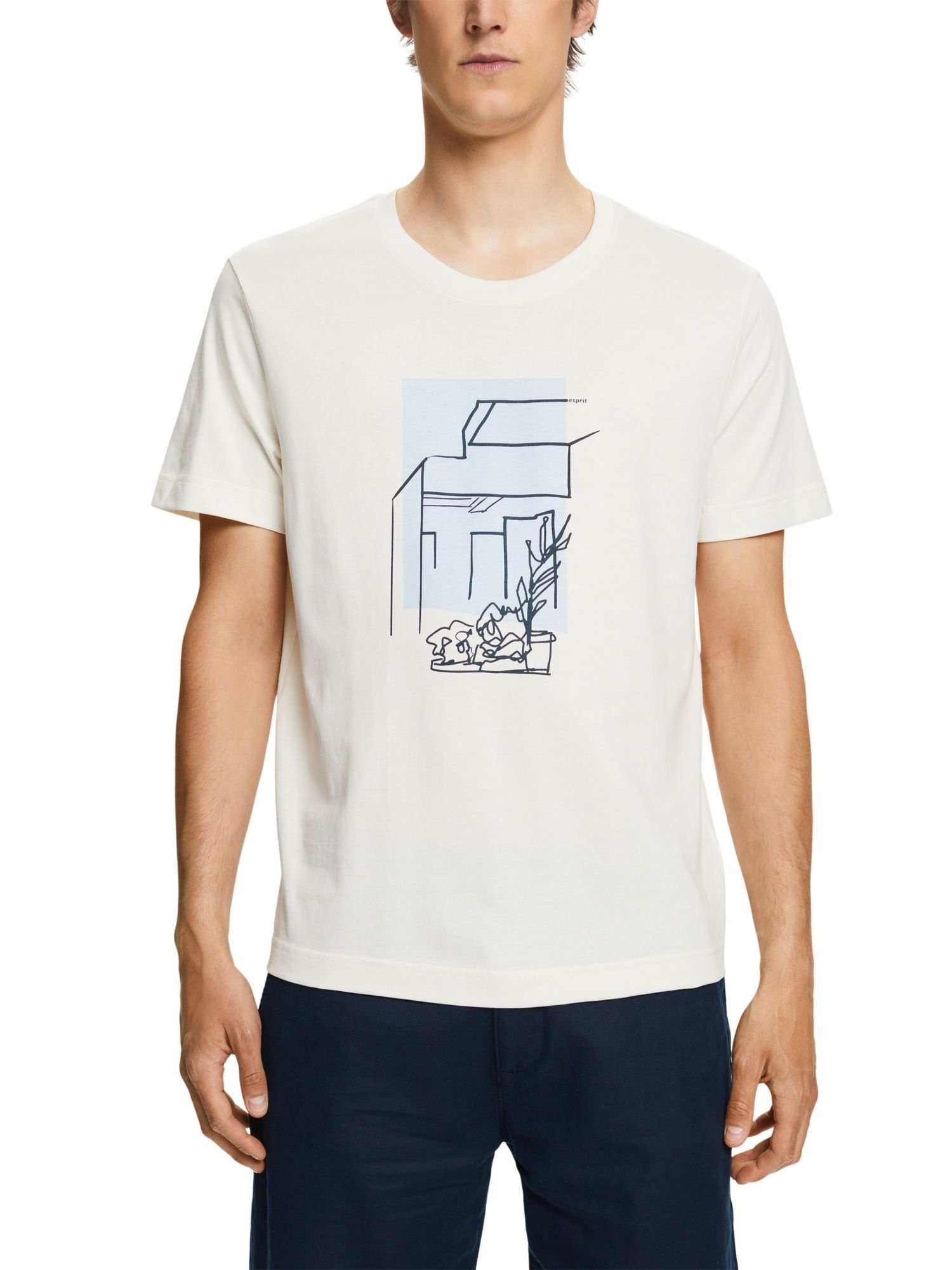 ICE mit by edc T-Shirt Frontprint, 100% Baumwolle T-Shirt (1-tlg) Esprit