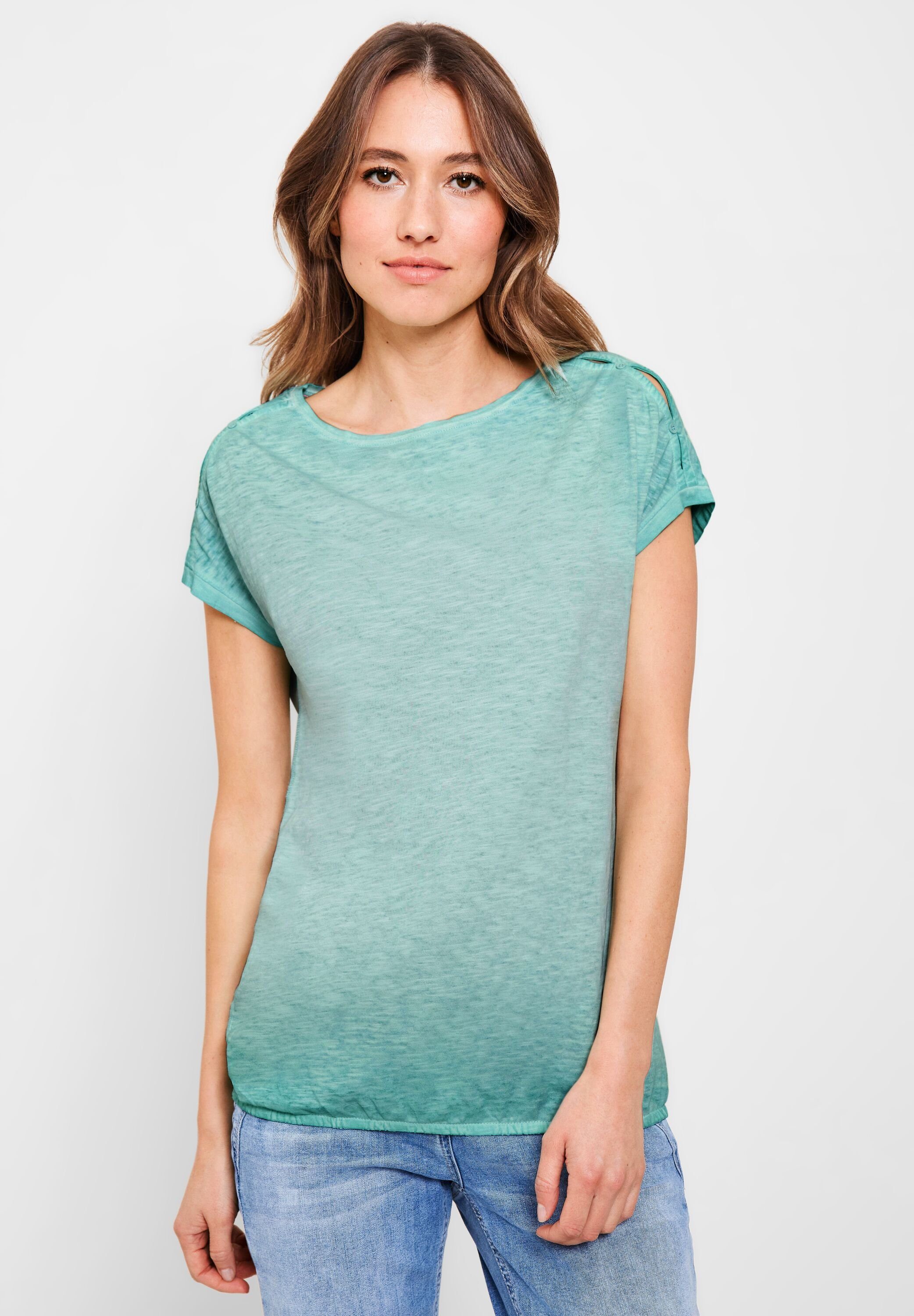 Cecil T-Shirt mit Flammgarn cool mint green | T-Shirts