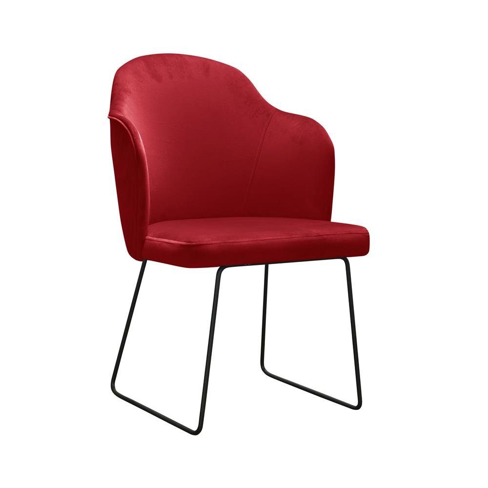 JVmoebel Stuhl, Stuhl 6x Esszimmer Set Textil Polsterstuhl Sitz Lounge Sessel Neu Rot Fernseh Club