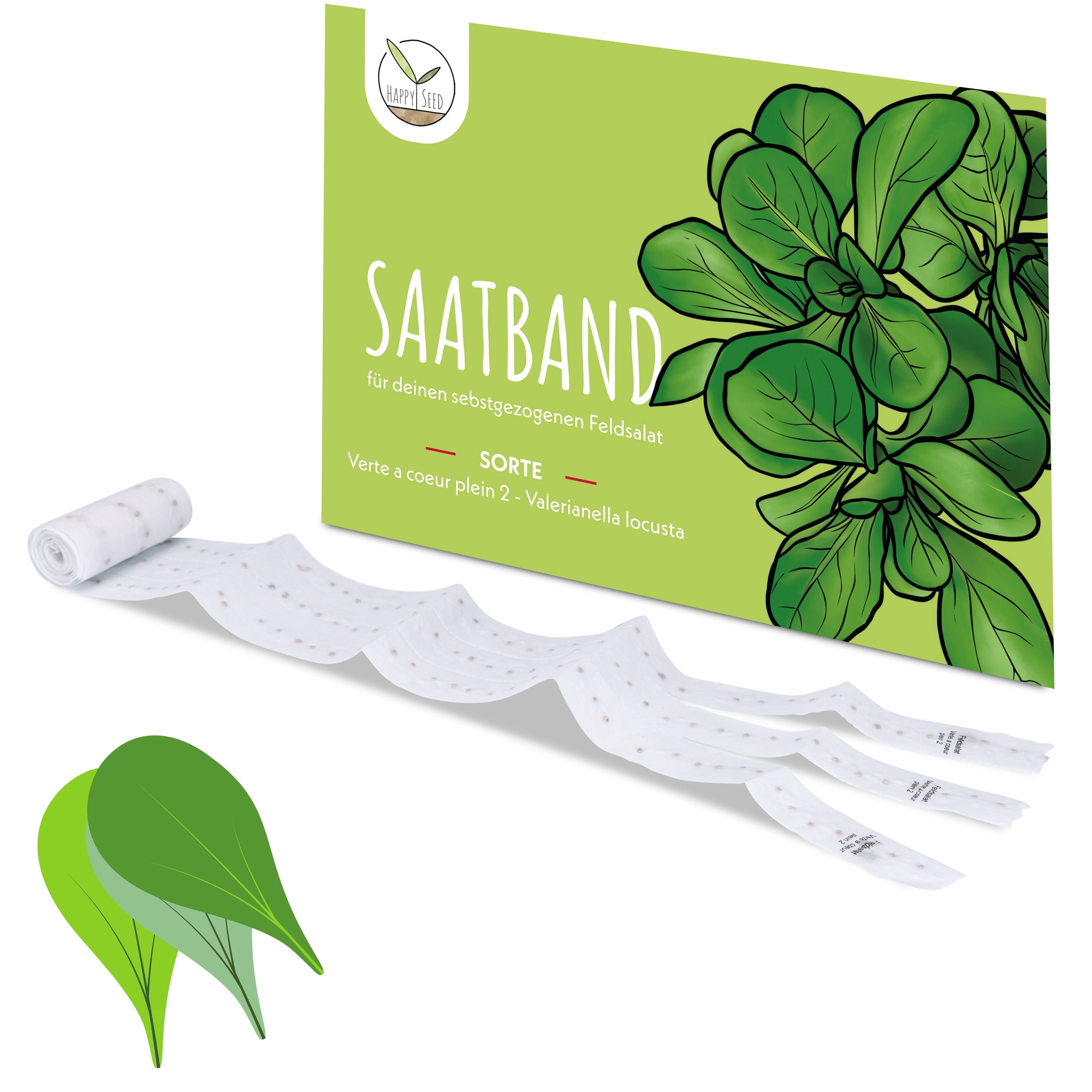 Gemüsesamen 5m Saatband mit Feldsalat Samen - Verte a coeur plein 2