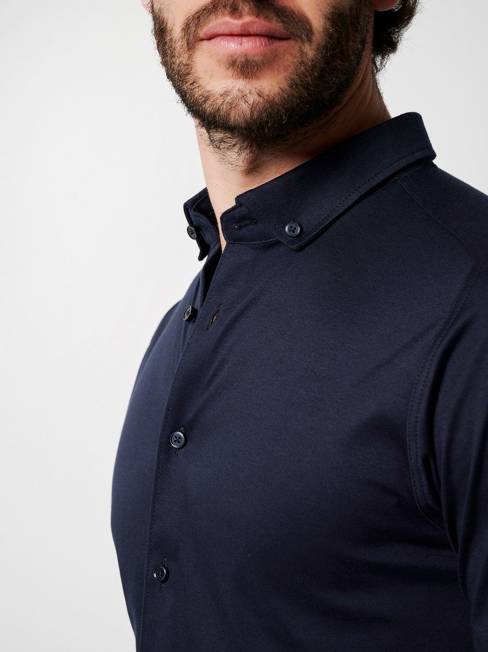 DESOTO Kurzarmhemd Jerseyhemd Casual Modern Button Down halbarm Flexibler Stretch