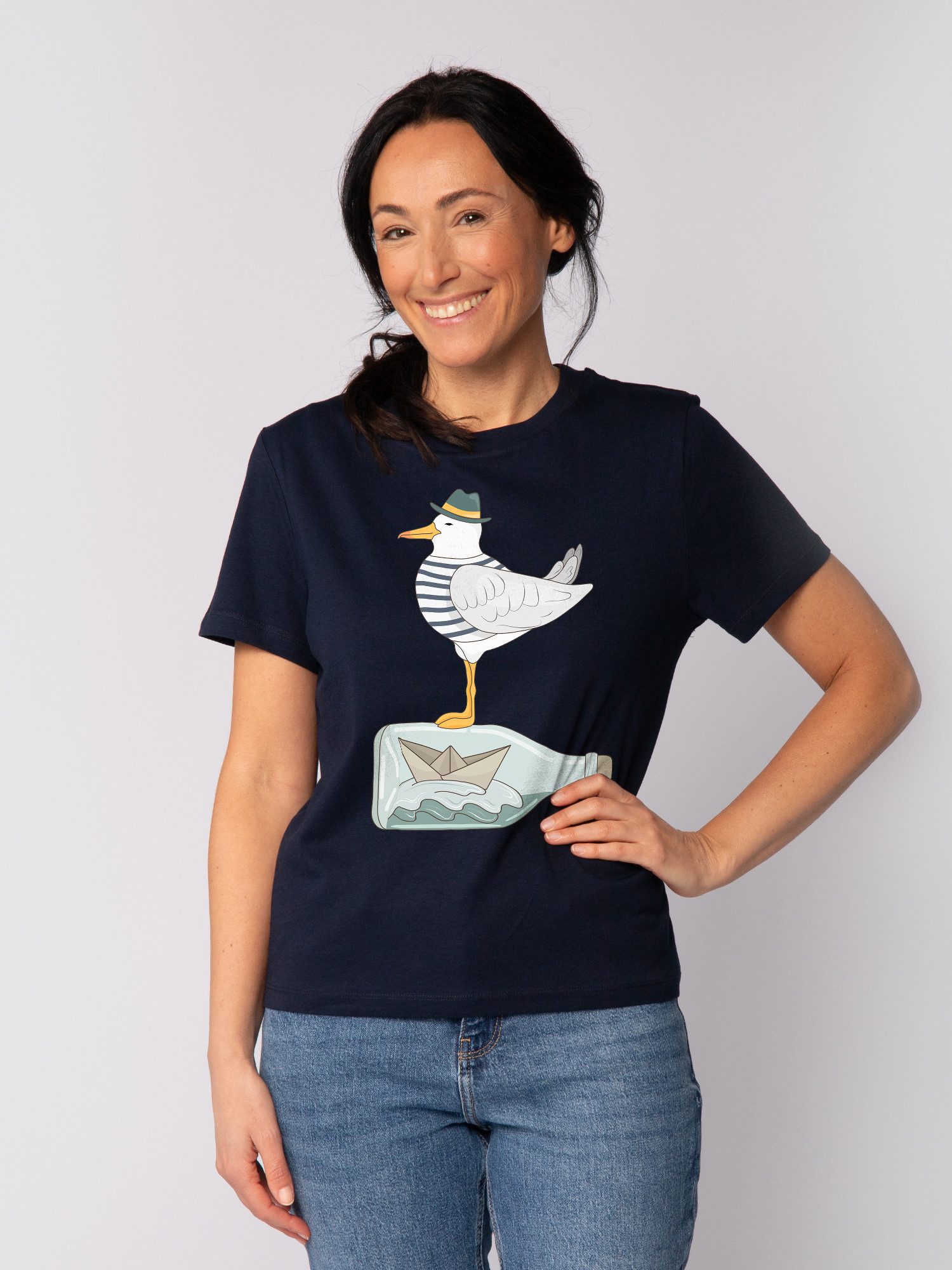 T-Shirt Möwe mit Hut