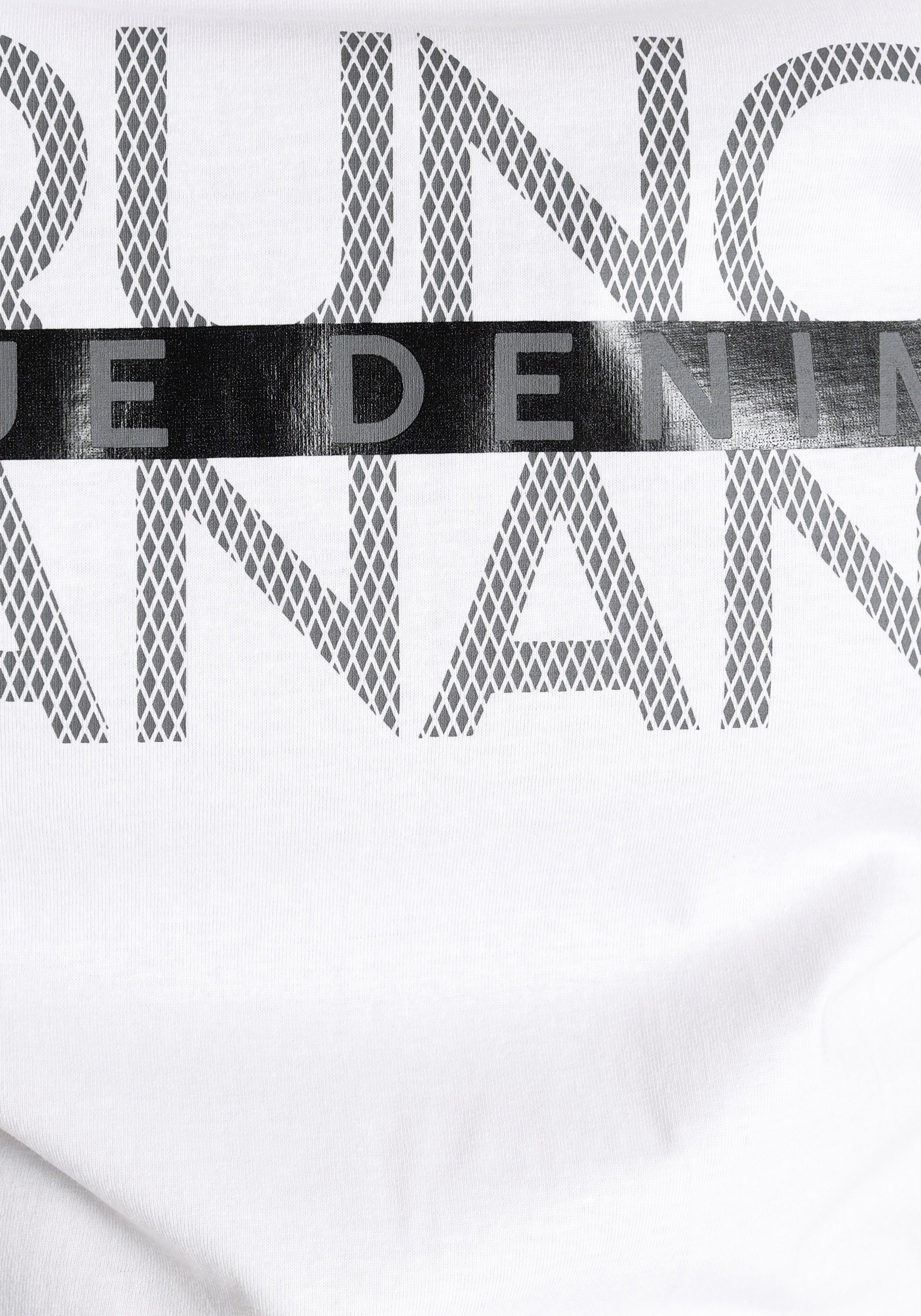 Bruno Banani T-Shirt mit glänzendem Print weiß