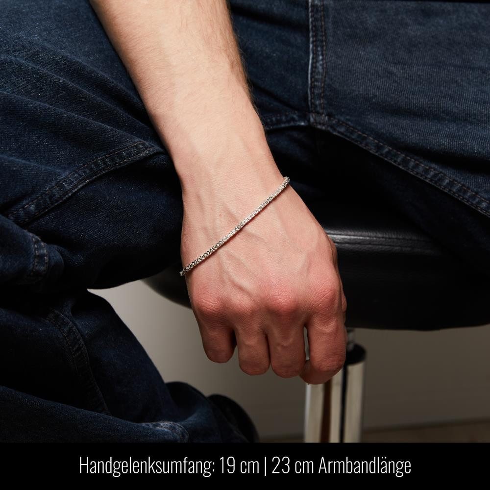 JEWLIX Königsarmband 925 Silber Königsarmband 2,5mm KA0025 (Länge: 23cm)