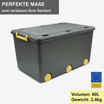 Babykajo Aufbewahrungsbox (Boxen mit Rollen, 3 St., mit 50L Volumen), Stapelbloxen, Aufbewahrungsboxen, Box zum Aufbewahren