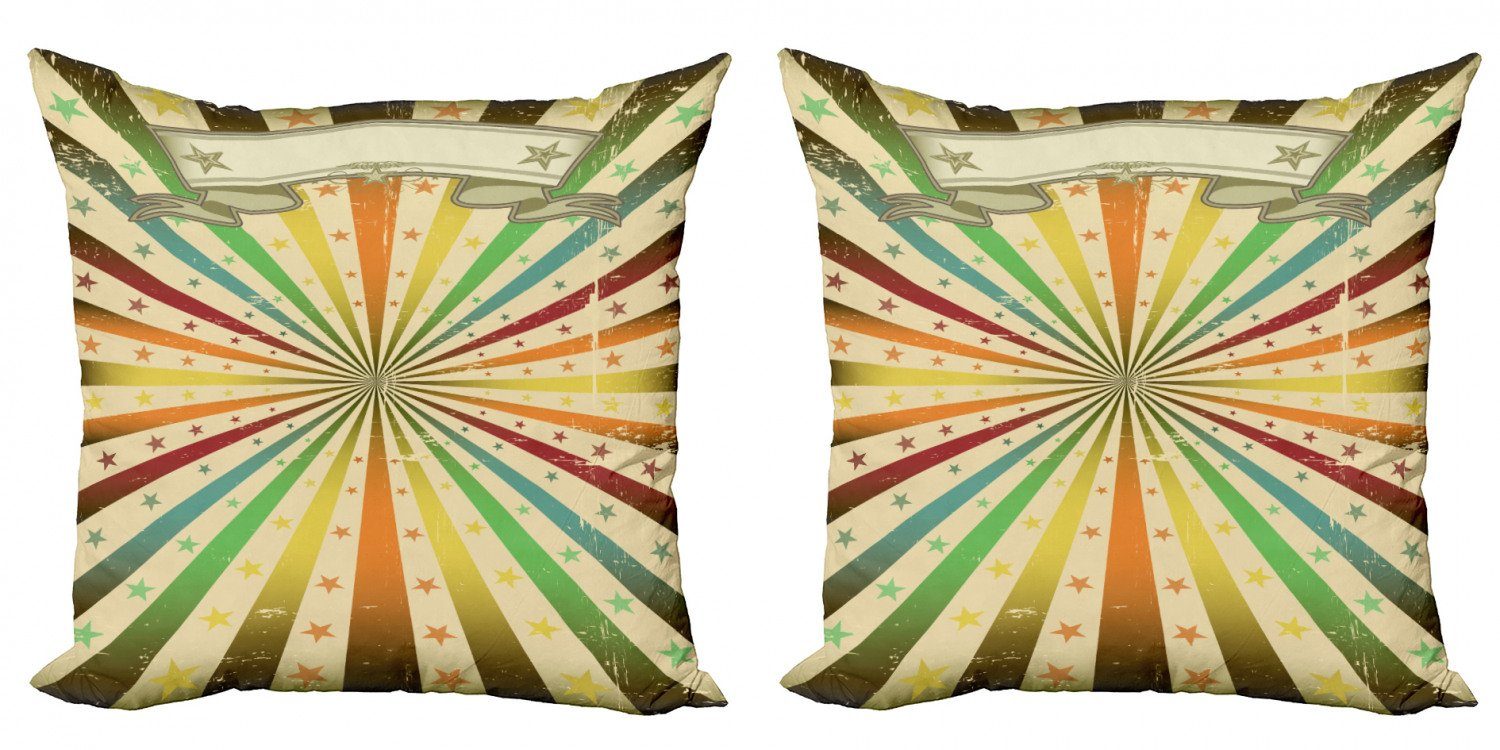 Kissenbezüge Modern Accent Doppelseitiger Digitaldruck, Abakuhaus (2 Stück), Jahrgang Rainbow Karnevals-Thema