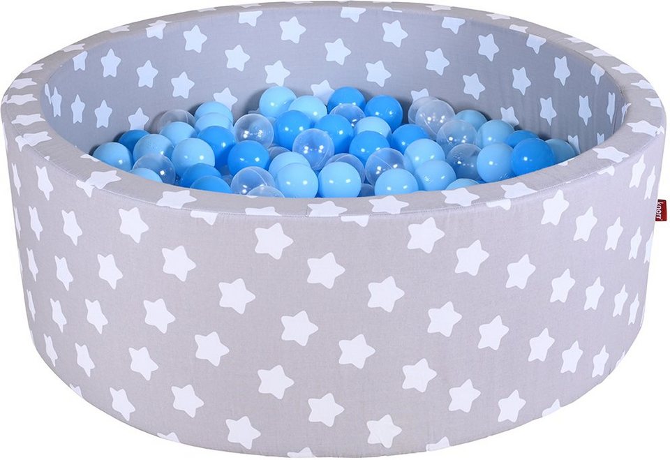 Knorrtoys® Bällebad Soft, Grey White Stars, mit 300 Bällen balls/soft Blue/ Blue/transparent; Made in Europe