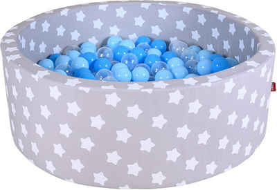 Knorrtoys® Bällebad Soft, Grey White Stars, mit 300 Bällen balls/soft Blue/Blue/transparent; Made in Europe