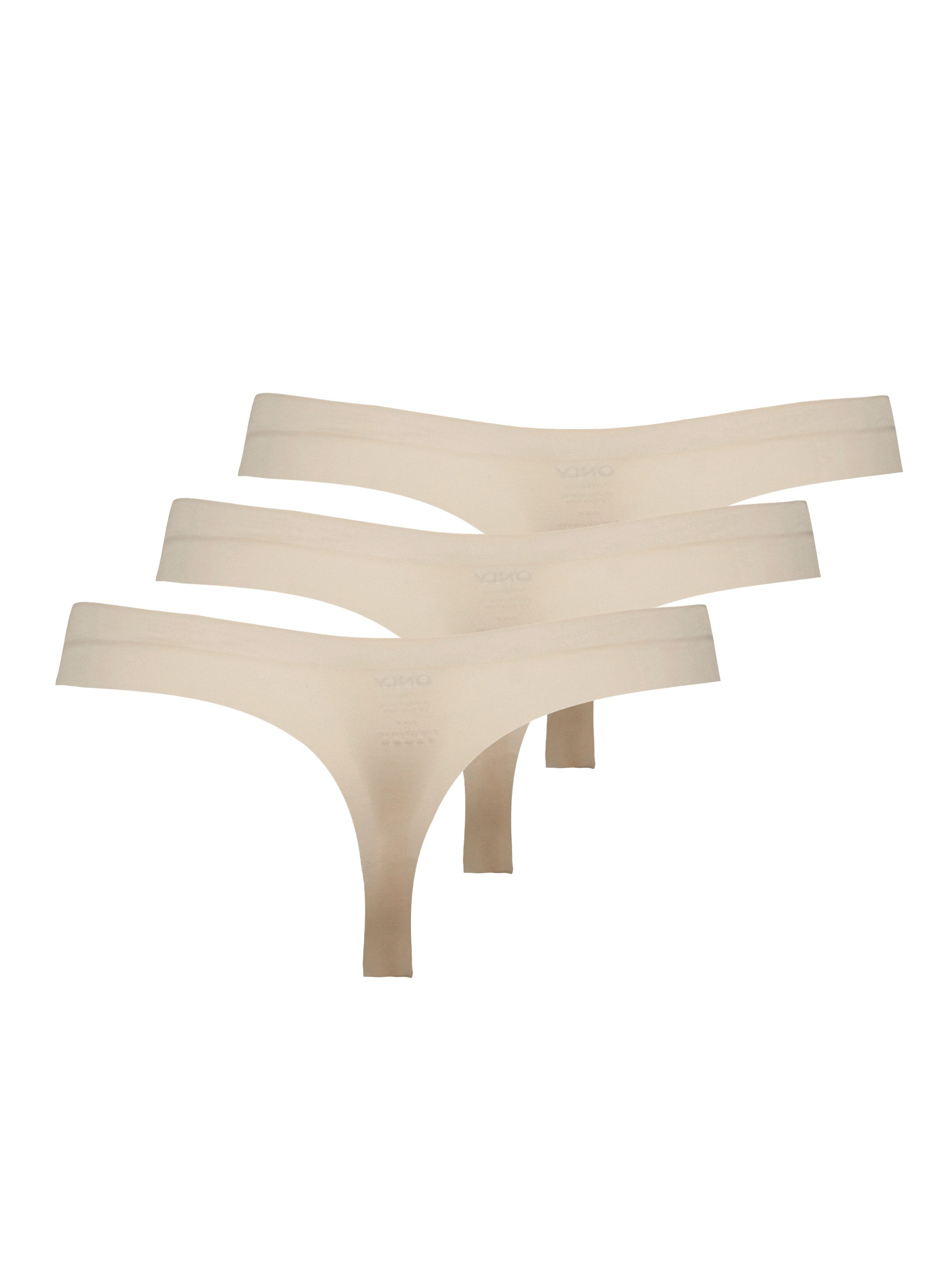 ONLY T-String ONLTRACY BONDED THONG NOOS 3-PK (Packung, 3-St)