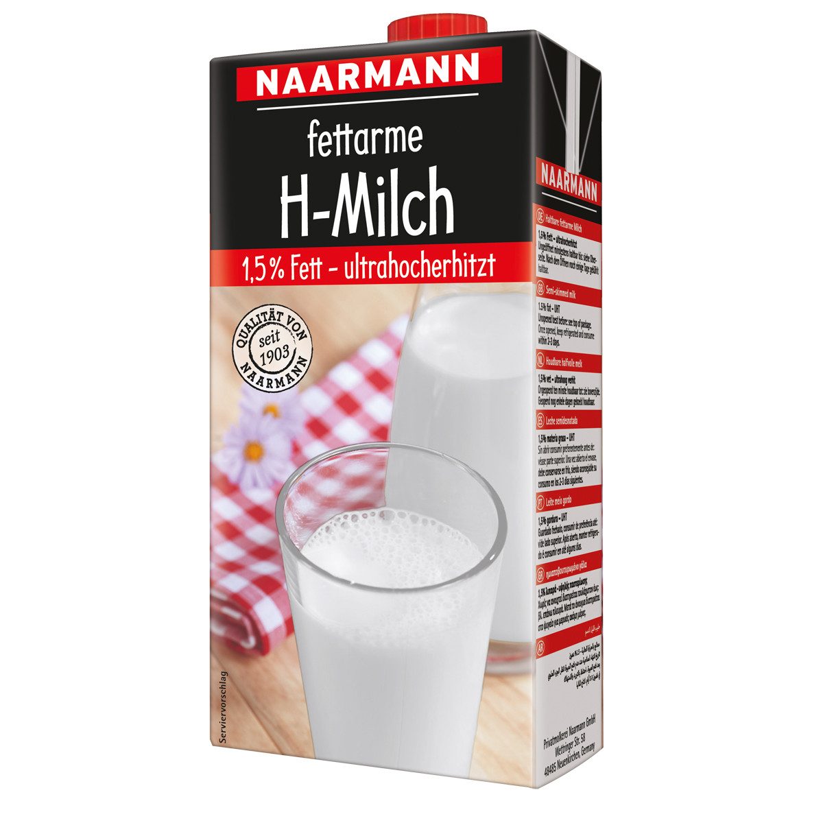 NAARMANN Milch, Naarmann H Milch 1.5 Fettgehalt ultrahocherhitzt 1000ml