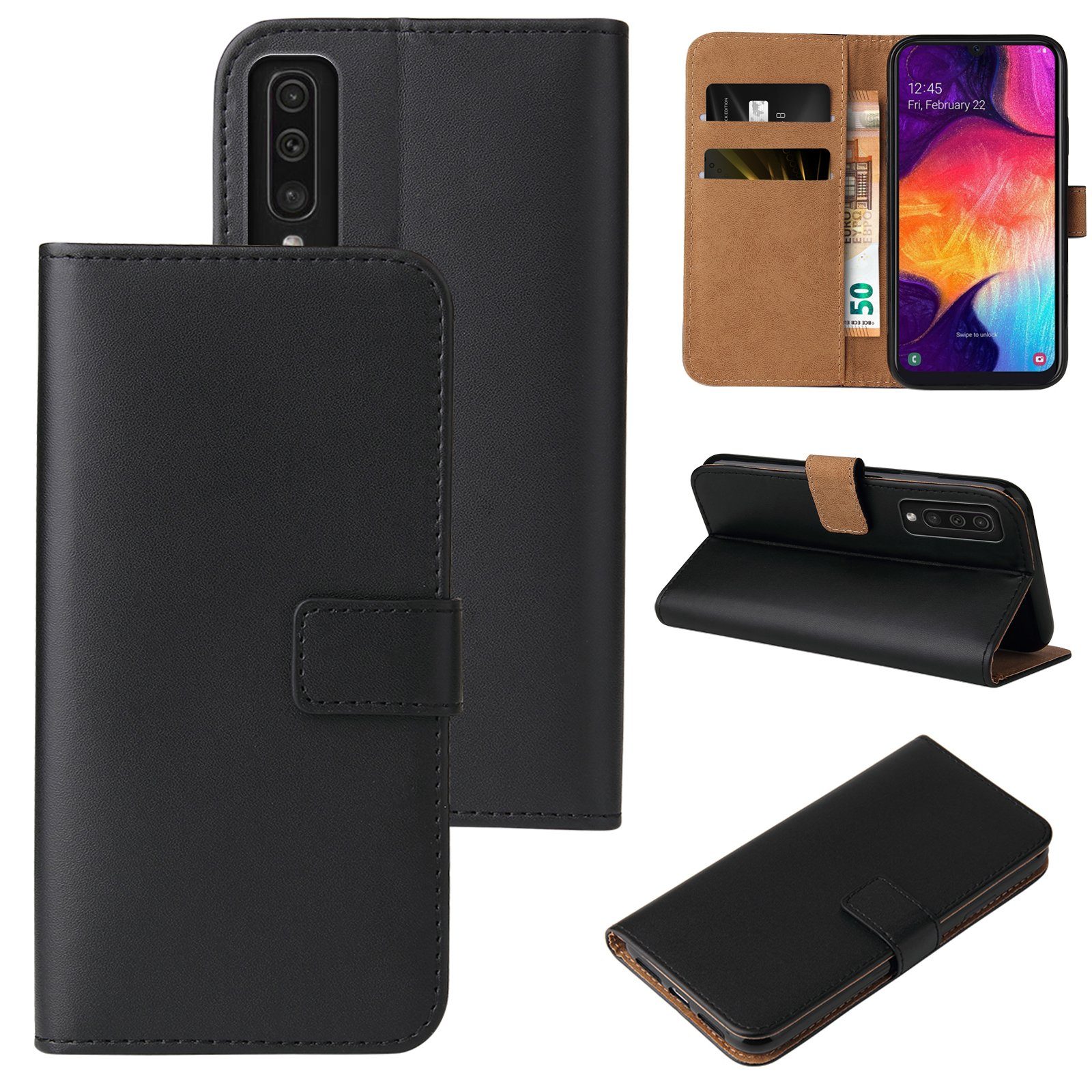 Tec-Expert Handyhülle Klapp Hülle für Samsung Galaxy A50 6.4 Zoll, 6.4, Flip Case für Samsung Galaxy A50