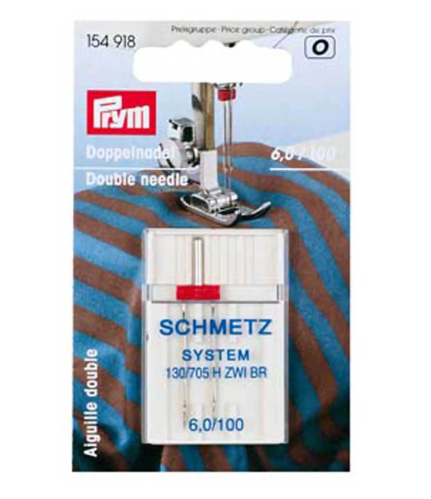 Stofferia Stoff Doppel-Nähmaschinennadel 130/705 Universal 100/6,0 mm, Meterware