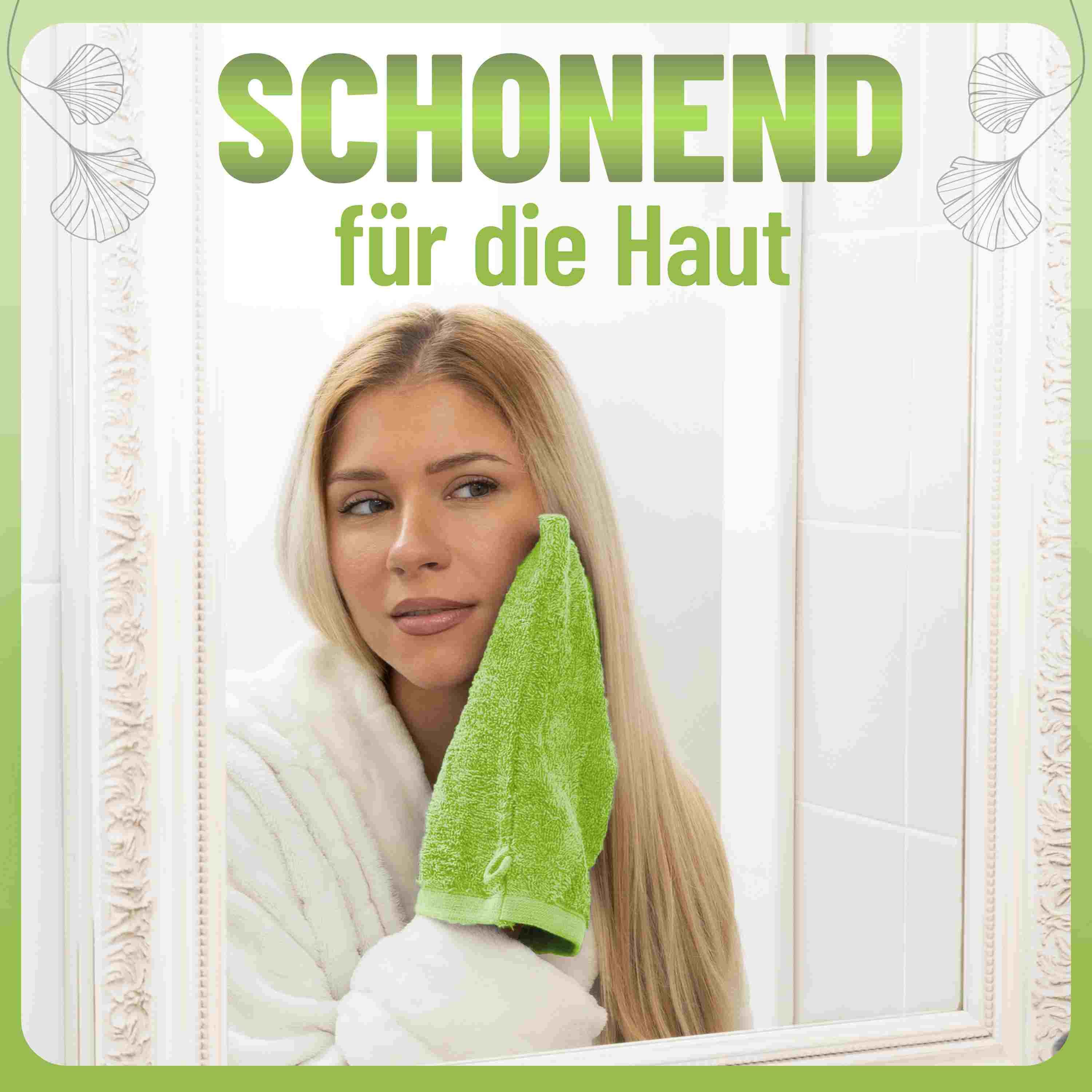 NatureMark Waschhandschuh 10er-Set Frottier Waschhandschuhe, 100% Baumwolle (10-St), Premium Frottier Waschhandschuhe, 15x21cm, Apfel grün – Bild 4 von 5