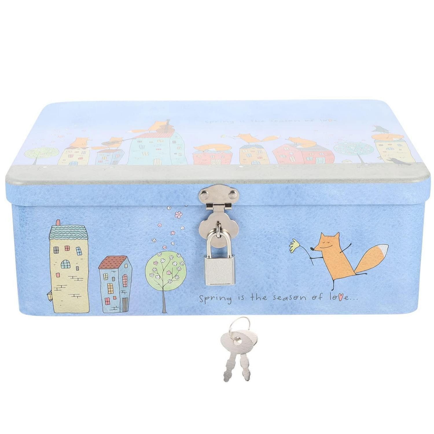 LuxusKollektion Aufbewahrungsdose Aufbewahrungsbox Weißblech Vintage mit Schloss (1 St)