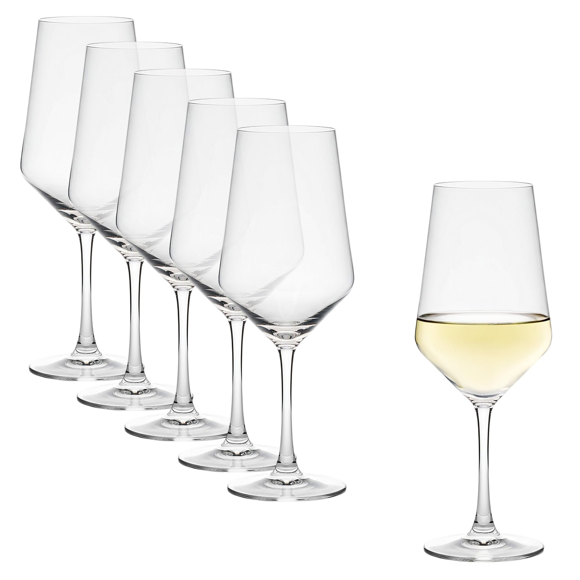 Spetebo Weißweinglas Kristall Glas kratzfest 6er Set, Glas, Spülmaschine geeignet