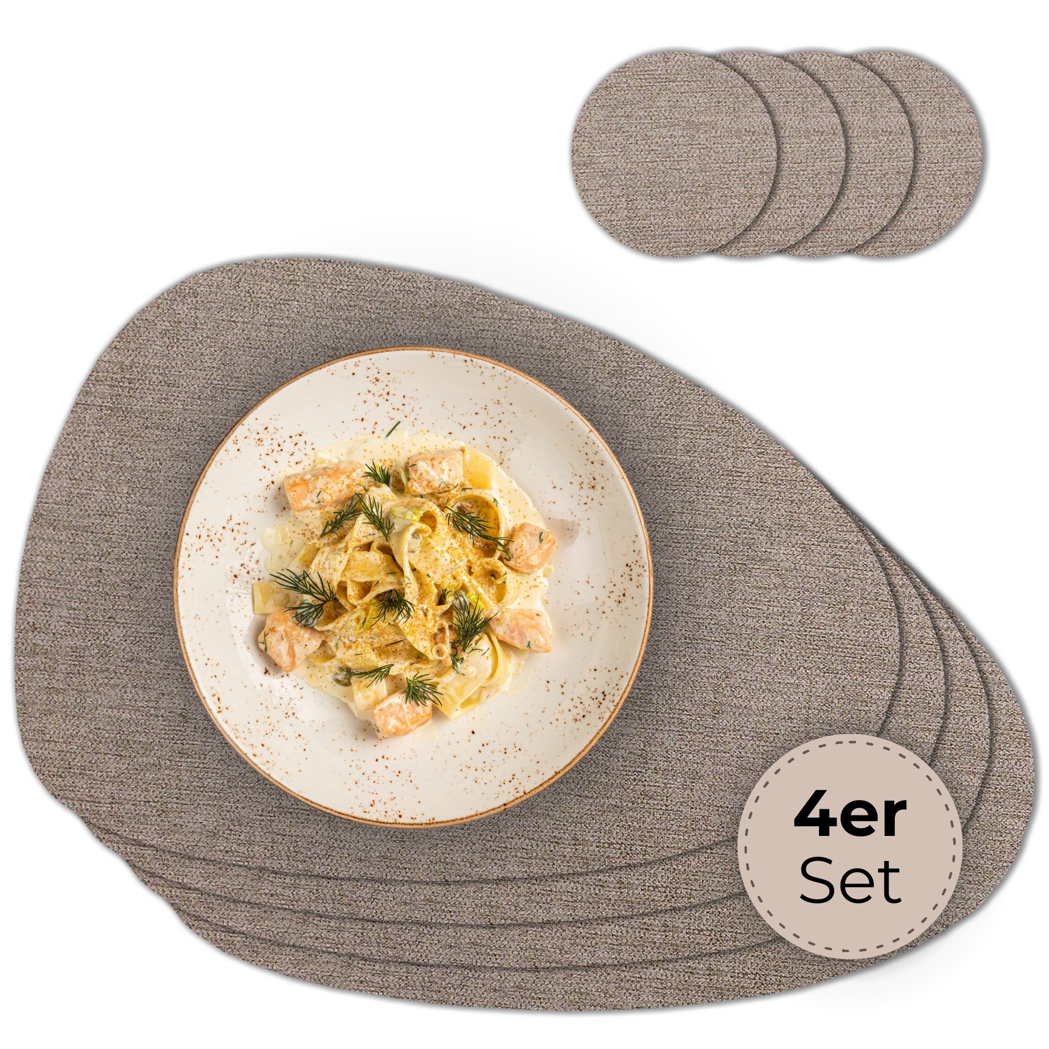 matches21 HOME & HOBBY Platzset Ovales Tischset mit Glasuntersetzer, 4er Se günstig online kaufen