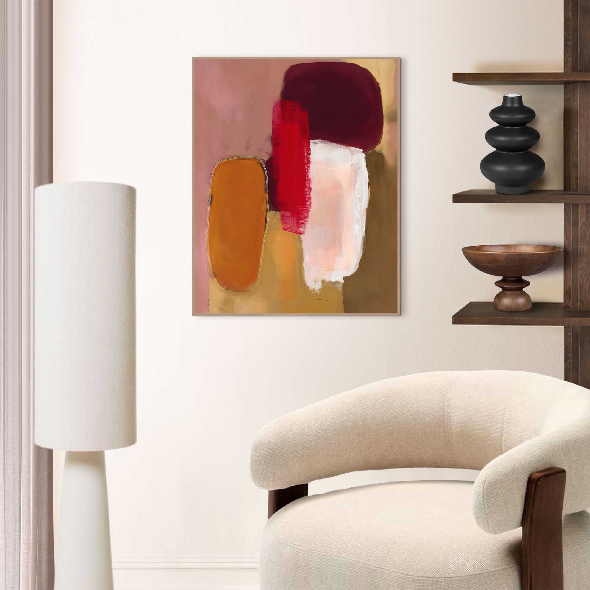 Reinders! Bild mit Rahmen Warmes Abstrakt I, (1 St), Wohnzimmer - Mehrfarbig - MDF - Abstrakt - 40x50 cm