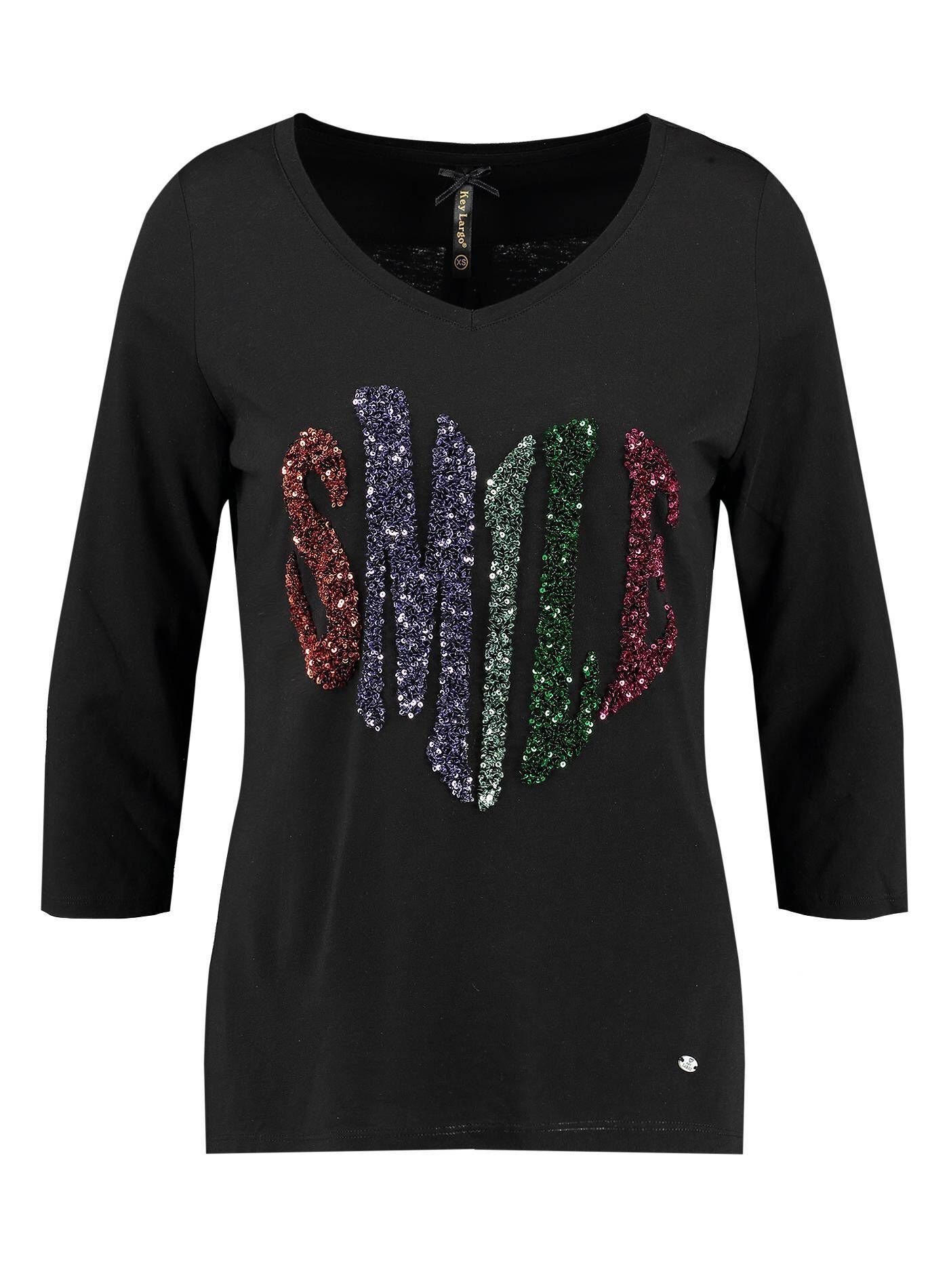 Key Largo T-Shirt Damen Shirt 3/4-Arm WLS SWEET (1-tlg) black (85) | Shirts