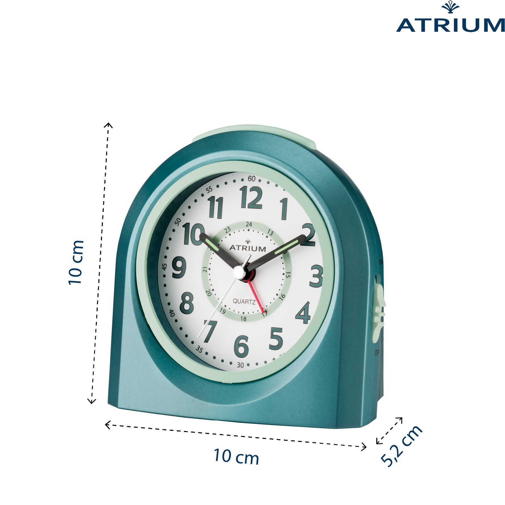 Atrium Kinderwecker A921 Quarzwecker mit fließender Sekunde, Snooze und Licht 10x10 cm – Bild 3 von 5