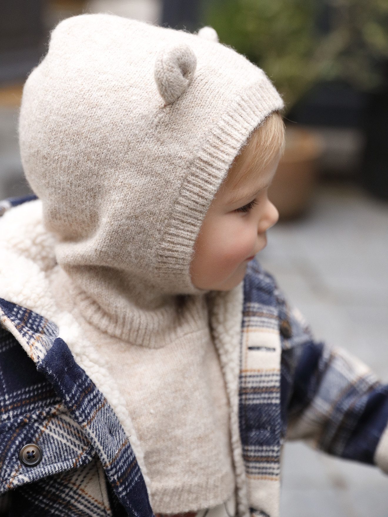 vertbaudet Beanie Mädchen Baby Schalmütze mit Teddyohren – Bild 4 von 5