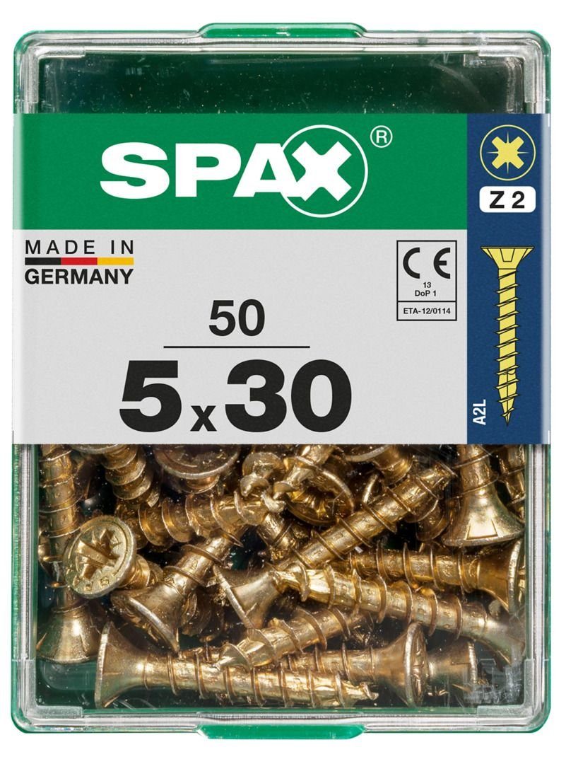 SPAX Holzbauschraube Spax Universalschrauben 5.0 x 30 mm PZ 2 - 50 Stk.
