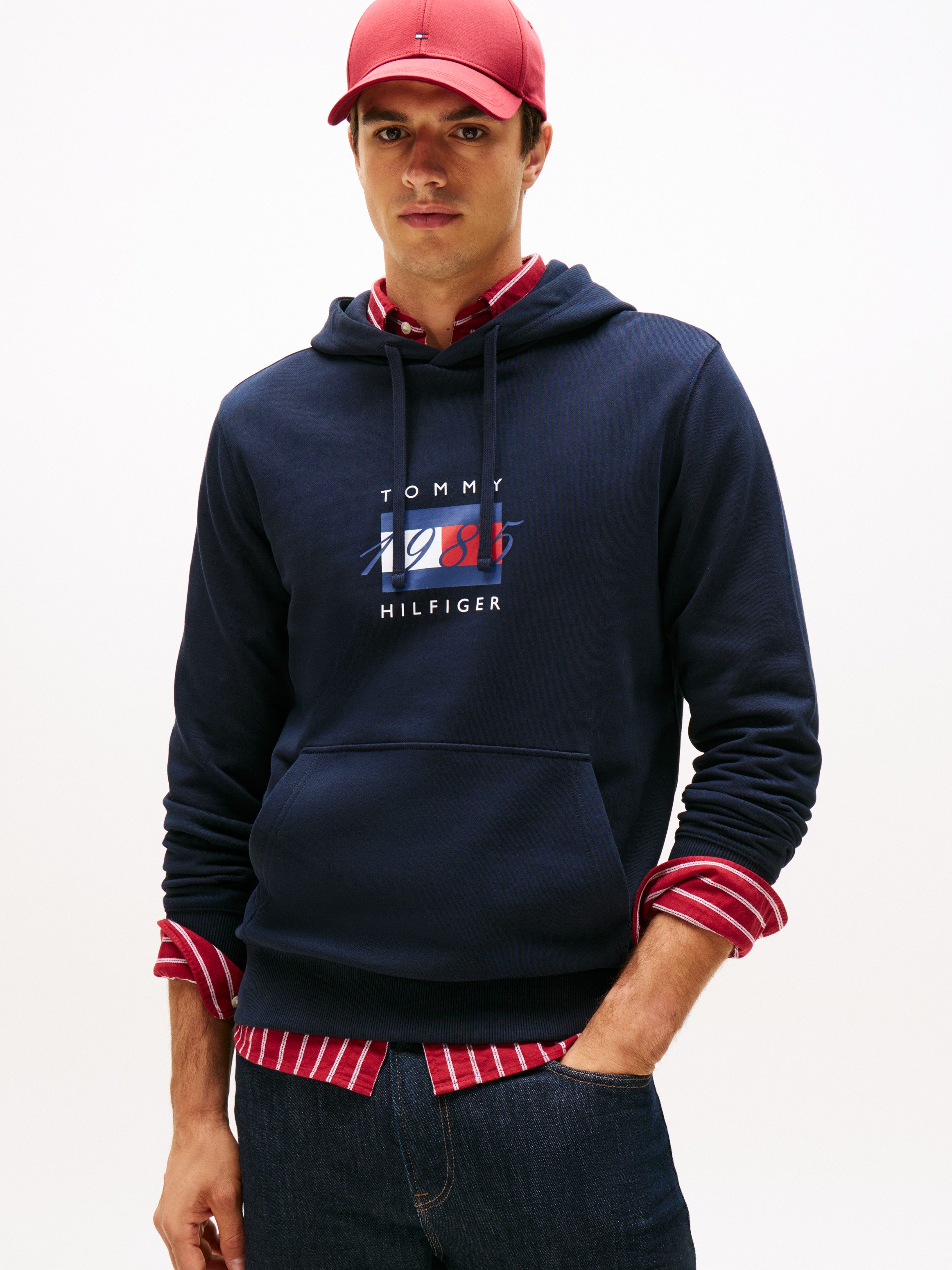 Tommy Hilfiger Kapuzensweatshirt LINEAR FLAG GRAPHIC Regular Fit, Hoodie, K günstig online kaufen