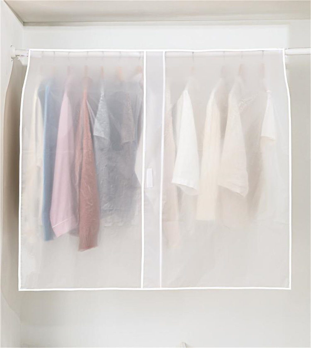 Rouemi Kleidersack Staubschutzhülle Kleidung,transparenter weiß Kleiderschrank Kleiderhülle 110×110cm