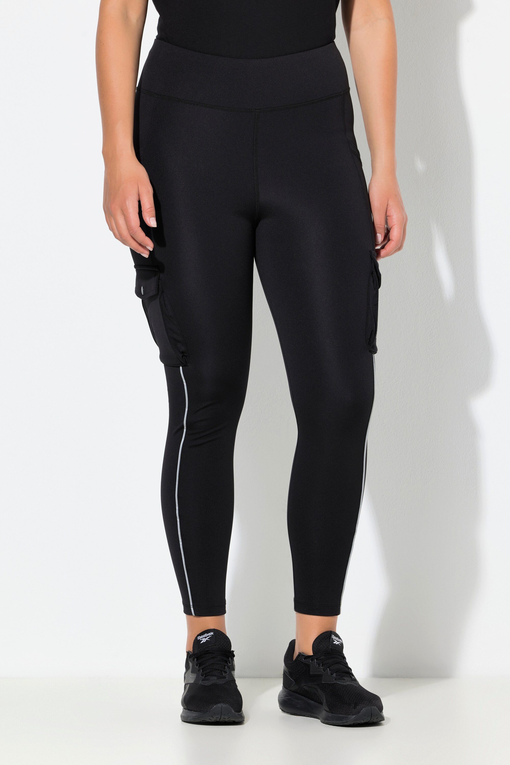Ulla Popken Leggings Sport-Leggings Cargotaschen Powerstretch Reflektor günstig online kaufen