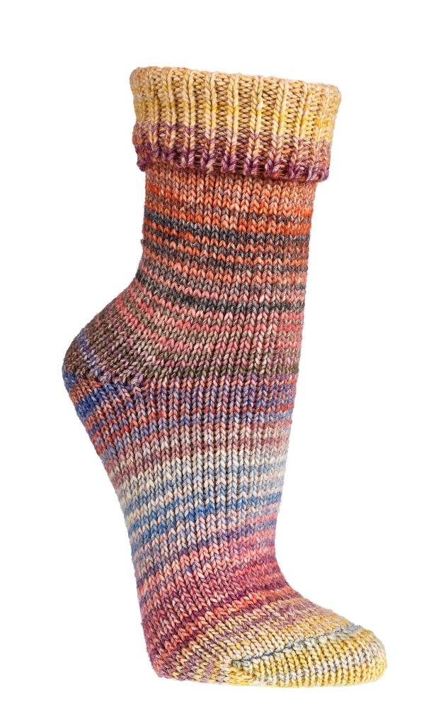 TippTexx 24 Umschlagsocken 2 Paar kuschelige Socken Wollsocken im Skandinavien-Style mit Umschlag Pastell