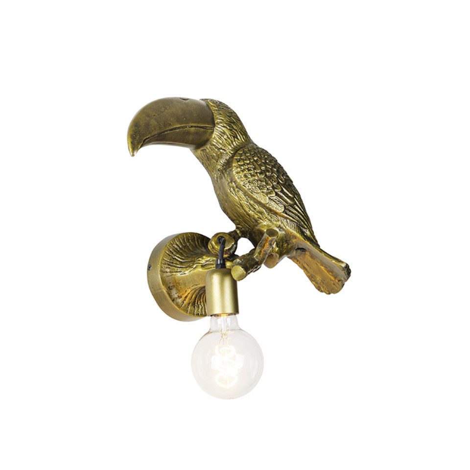 Qazqa Wandleuchte Wl-animal, ohne Leuchtmittel, E27, Gold/Messing, Landhaus, Aluminium, 1-flammig