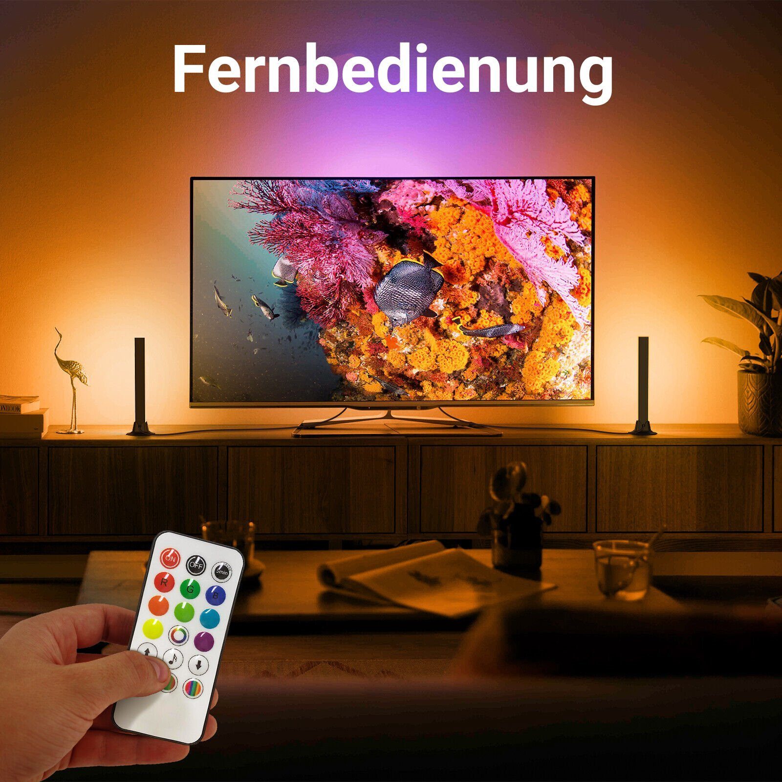 Novostella LED Stripe LED Lightbar RGB Gaming Lampe Ambiente Licht Bar 2 PC günstig online kaufen