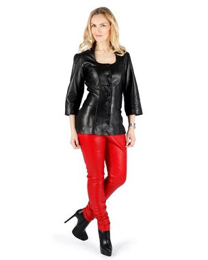 Fetish-Design Lederhose Damen Lederhose Leggings aus Lamnappa Leder Rot