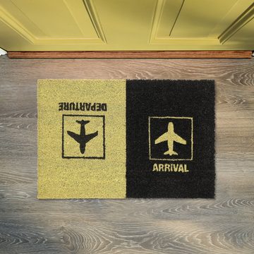 Fußmatte Kokos Fußmatte "Arrival Departure", relaxdays, Höhe: 15 mm