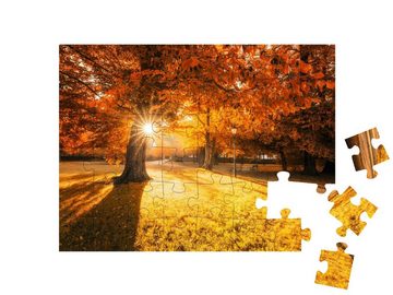 puzzleYOU Puzzle Sonnenaufgang im Park, 48 Puzzleteile, puzzleYOU-Kollektionen Natur
