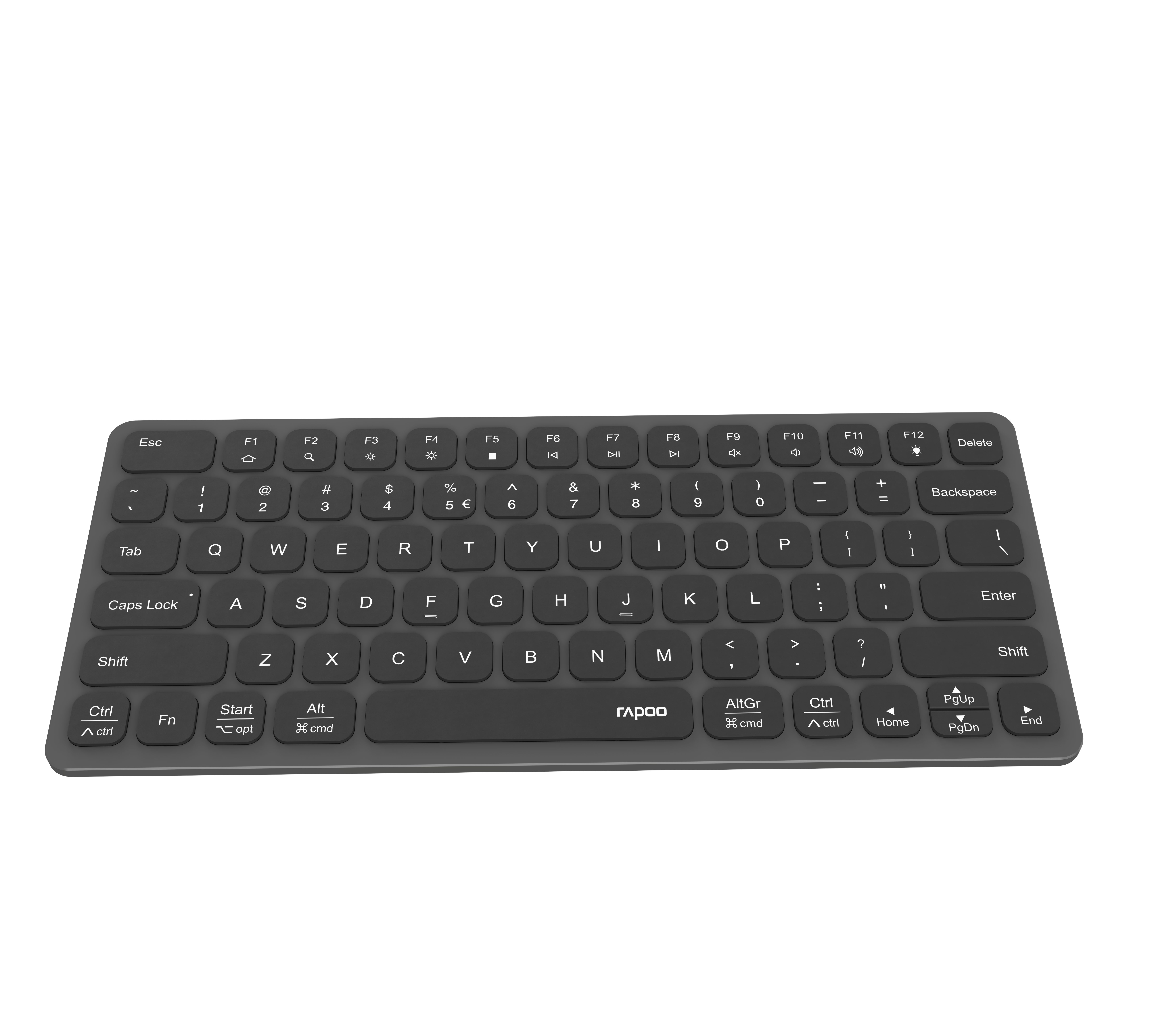 Rapoo UCK-6001 Flache Tastatur mit 8-in-1 USB-C Multiport Adapter, QWERTZ Ultra-Slim-Tastatur (Zusatzfunktionen: SD/MicroSD-Slot)