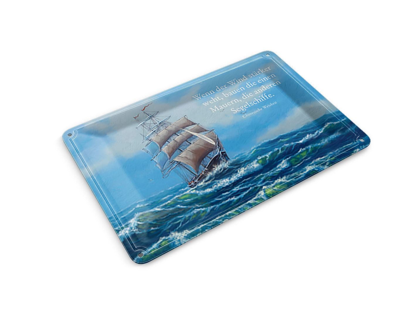 Femer GmbH Postkarte Spruch 10x14 cm Schiff Wenn der Wind stärker weht, unfrankiert