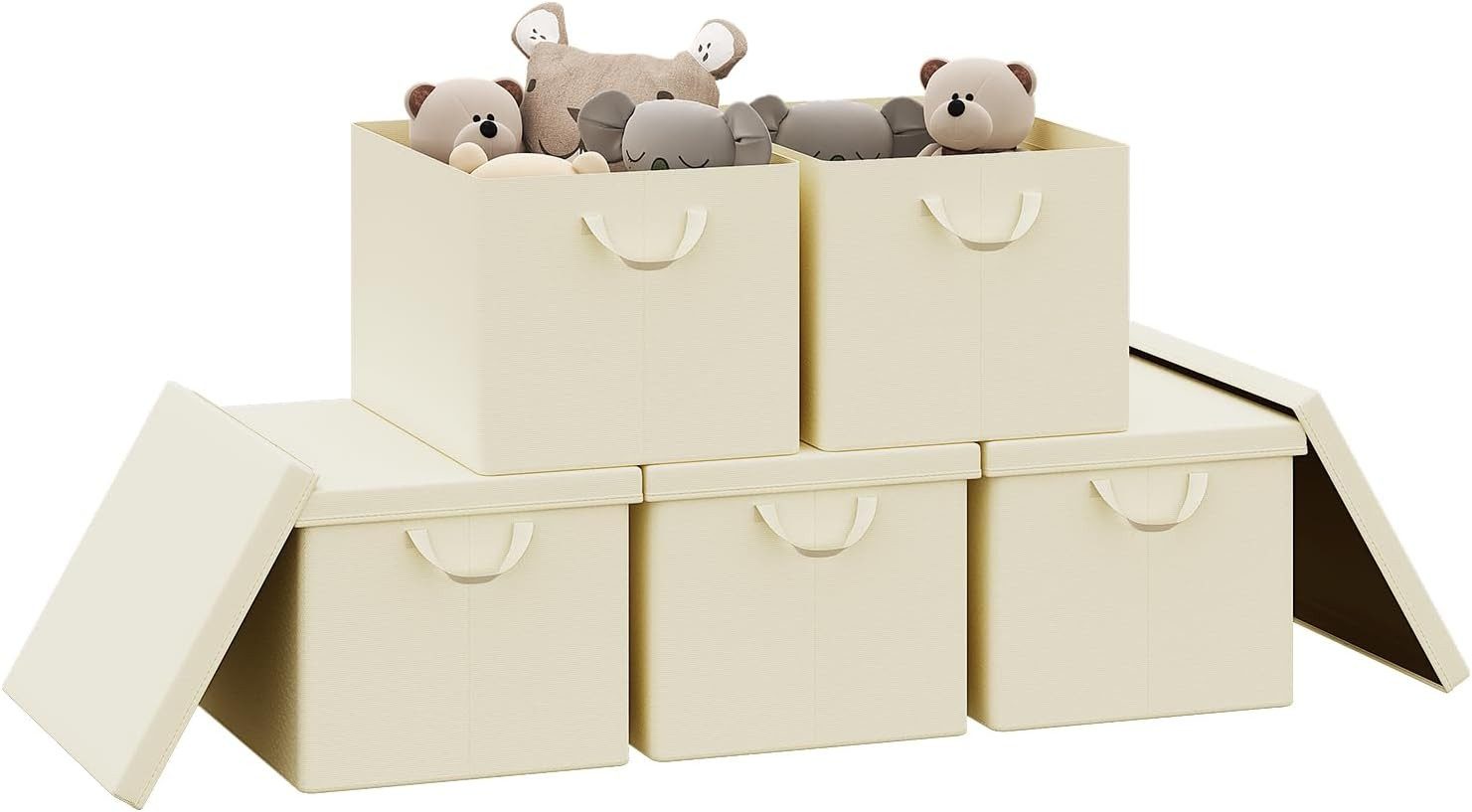 Woltu Aufbewahrungsbox (5 St., Set), mit Deckel, mit Griffen, faltbar günstig online kaufen