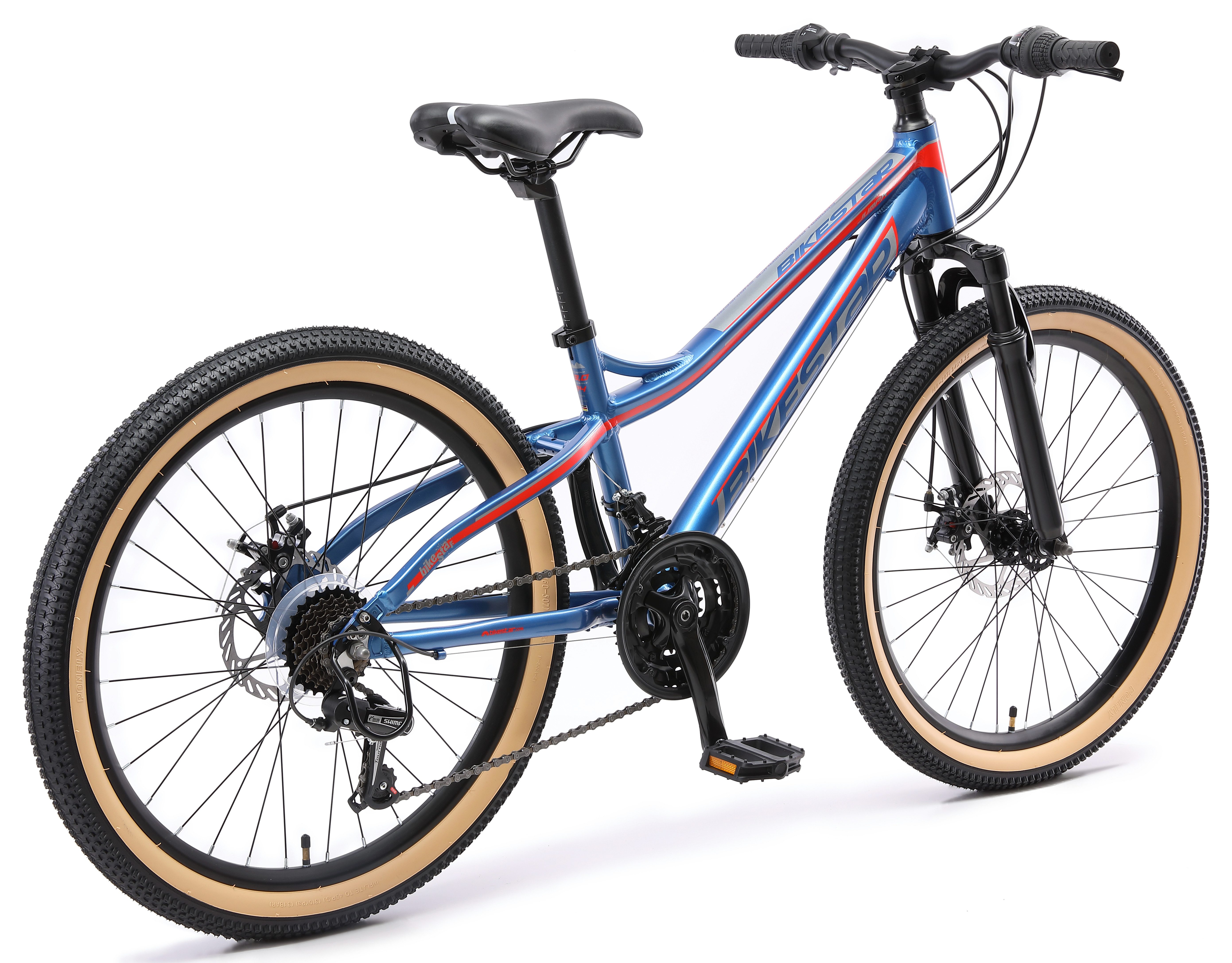 Bikestar Jugendfahrrad, 21 Gang Shimano RD-TY300 Schaltwerk, Kettenschaltung, für Damen und Herren, Kettenschaltung