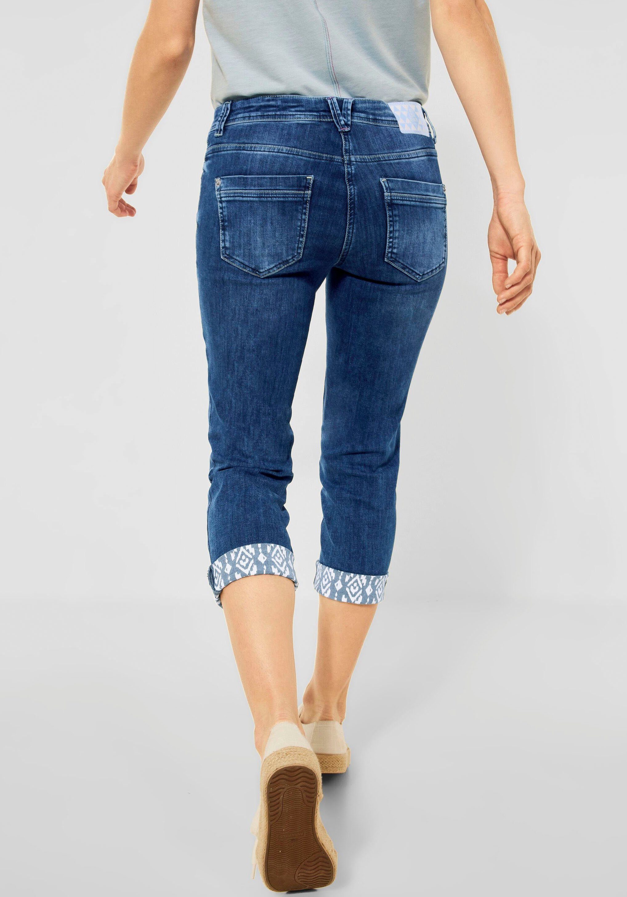 Cecil 7/8-Jeans Style Scarlett mit coolem Ikat-Print am Innensaum
