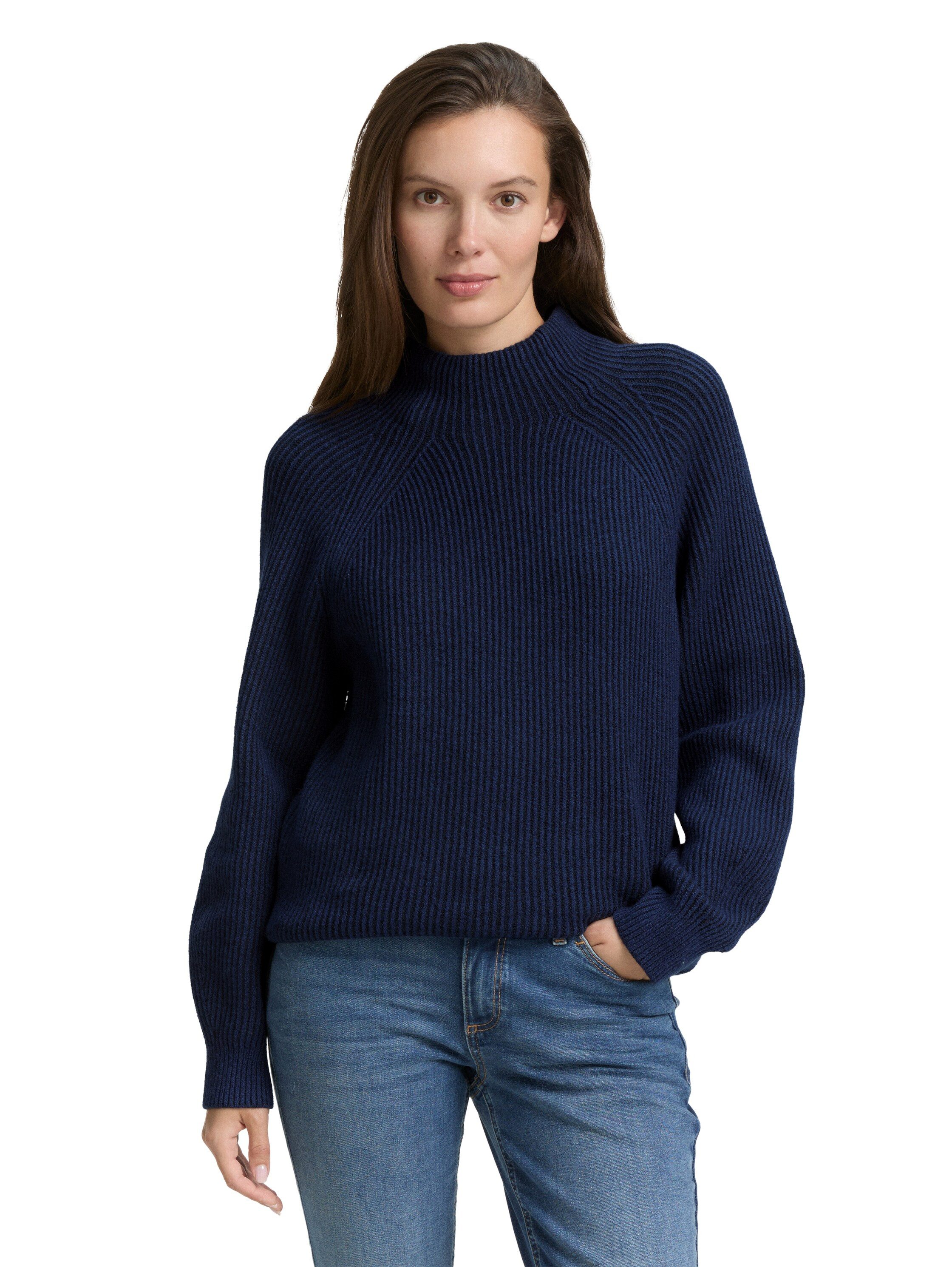 TOM TAILOR Rundhalspullover Loose Fit Strickpullover mit Stehkragen günstig online kaufen