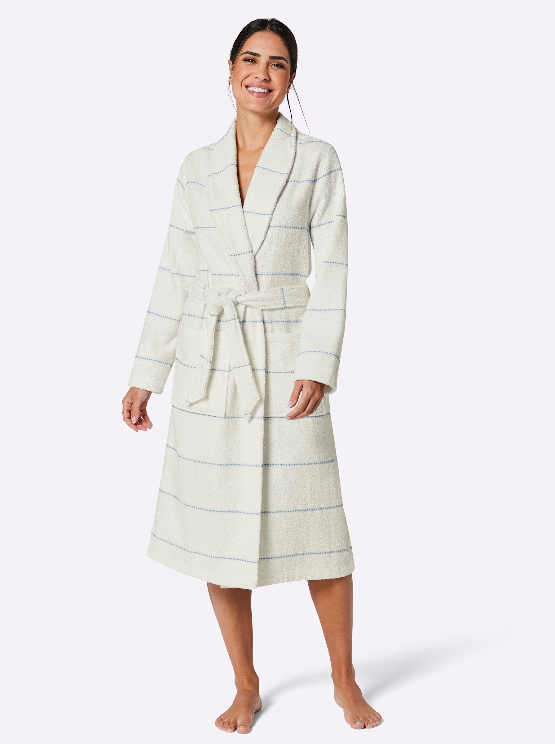 Witt Damenbademantel Bademantel, Länge ca. 115 cm, Baumwolle, Bindeband günstig online kaufen