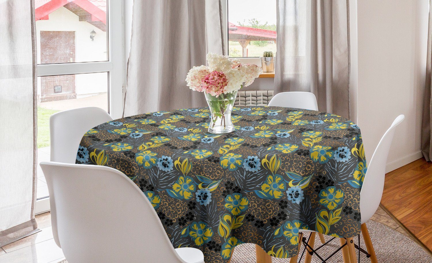 Abdeckung Kreis Tischdecke Tischdecke Esszimmer eingekreist Dekoration, Abakuhaus Blumen Abstrakt Details Küche für