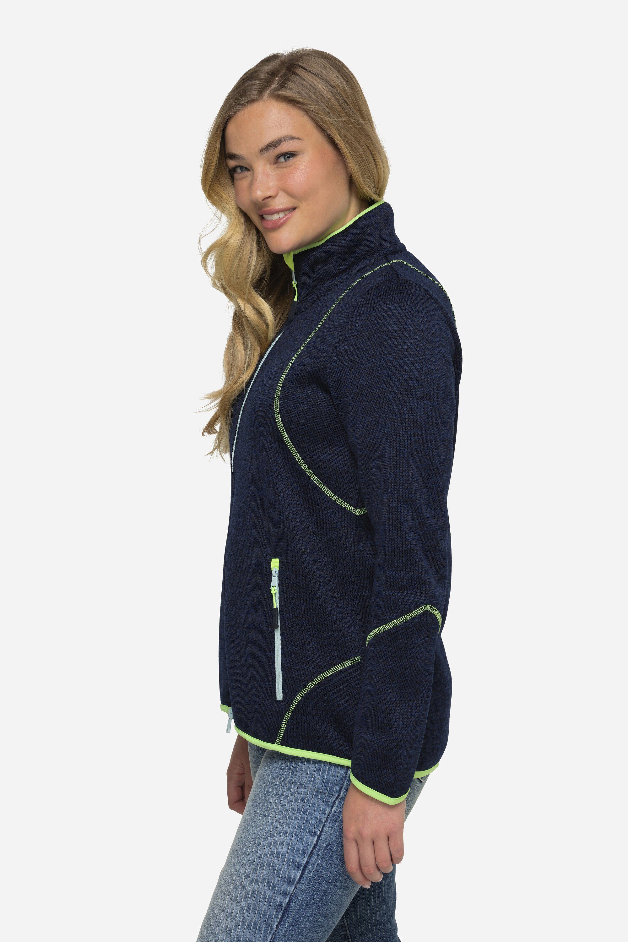 Laurasøn Sweatjacke Fleecejacke Kapuze Schmucknähte