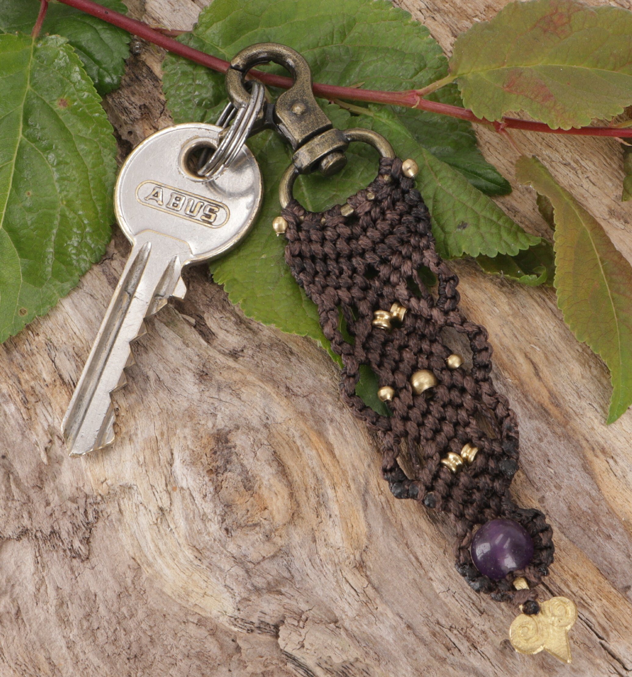 Guru-Shop Schlüsselanhänger Makramee Schlüsselanhänger, Boho..