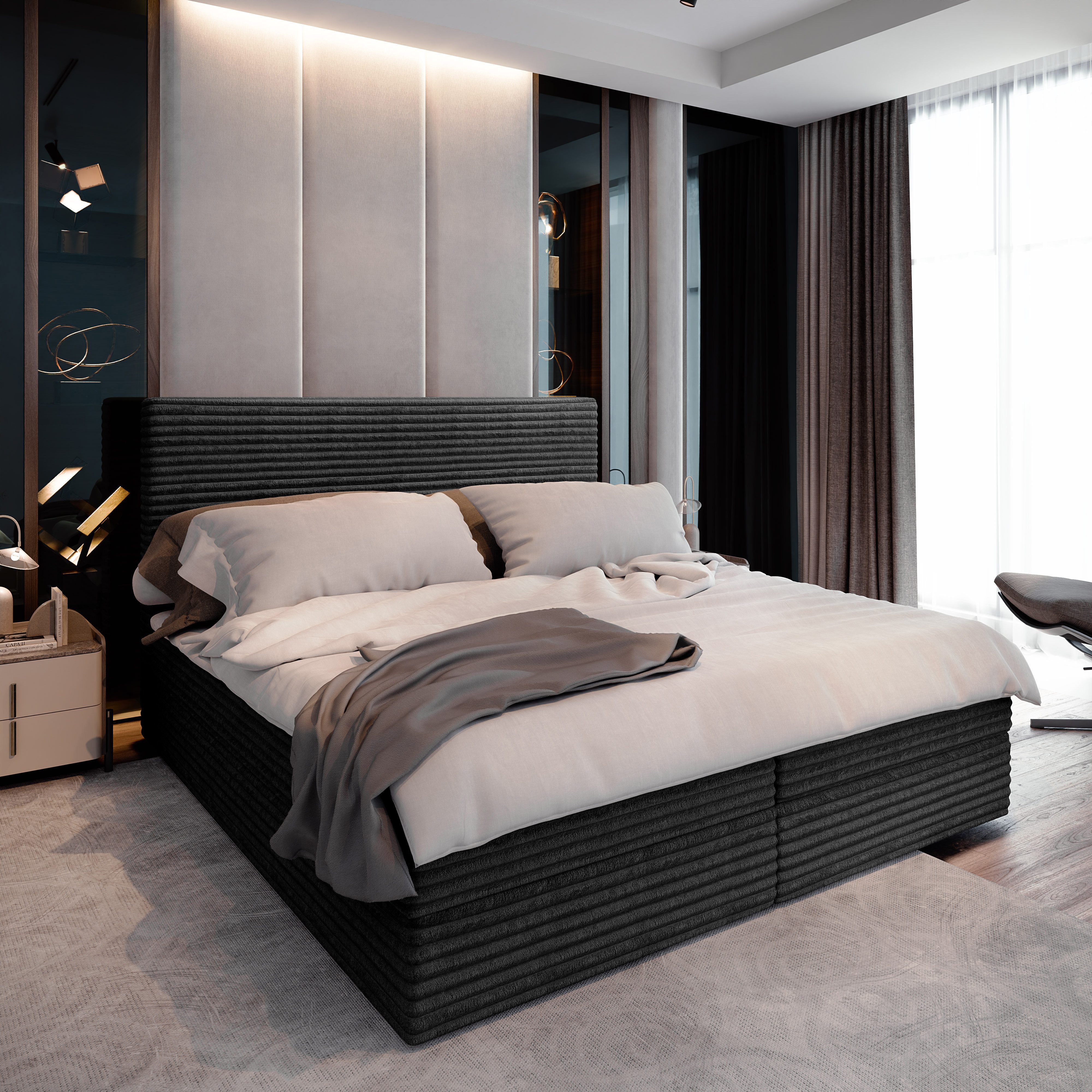 Masseno Boxbett PISA 180x200 cm mit Bonell Matratze und Topper günstig online kaufen